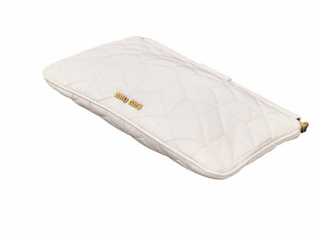 Miu miu - pochette - handtas wit lak leer met gouden details - afbeelding 2 van  14