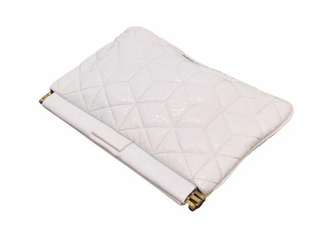 Miu miu - pochette - handtas wit lak leer met gouden details - afbeelding 12 van  14