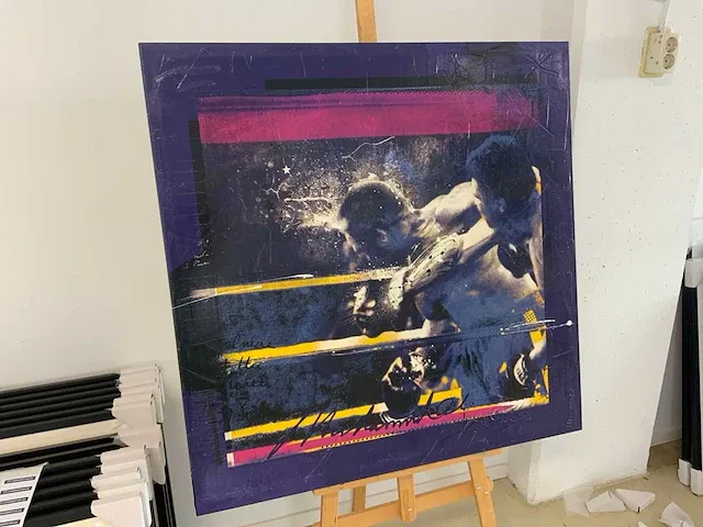 Mixed media op paneel "micha baker" - afbeelding 1 van  5