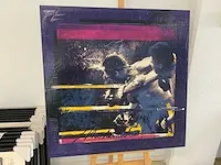 Mixed media op paneel "micha baker" - afbeelding 2 van  5