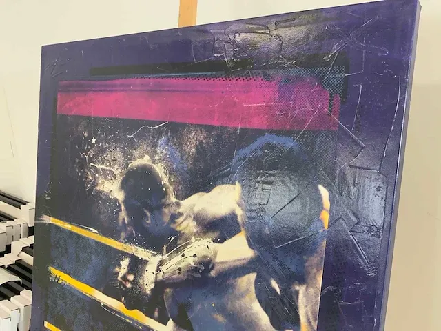 Mixed media op paneel "micha baker" - afbeelding 5 van  5