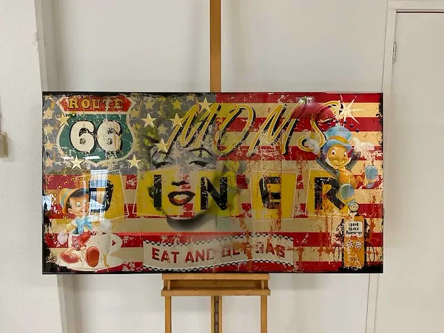 Mixed media op paneel “micha baker” - afbeelding 1 van  6