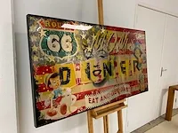 Mixed media op paneel “micha baker” - afbeelding 3 van  6