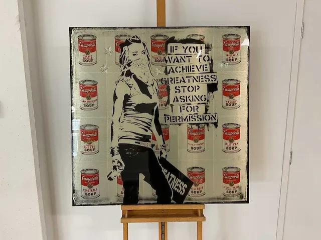 Mixed media op paneel “micha baker” - afbeelding 1 van  6