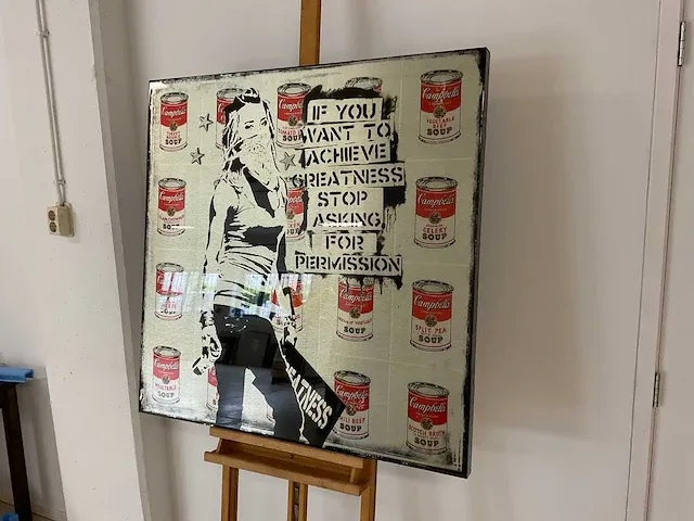 Mixed media op paneel “micha baker” - afbeelding 2 van  6