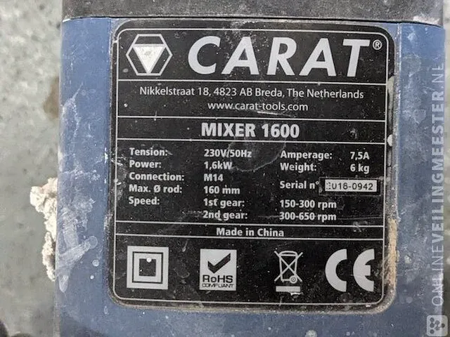 Mixer carat, mixer 1600 - afbeelding 3 van  4