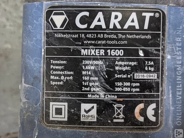 Mixer carat, mixer 1600 - afbeelding 4 van  4