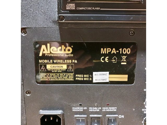 Mobiele geluidsinstallatie, alecto, mpa-100 - afbeelding 2 van  13