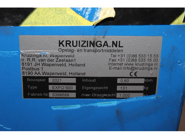 Mobiele kantelbak kruizinga bouwjaar 2021 afm. 107 x 127 x 107 cm. - afbeelding 1 van  3