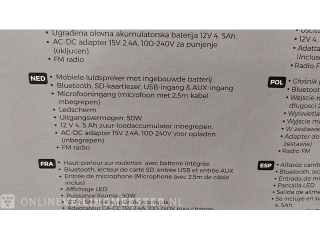 Mobiele luidspreker met ingebouwde batterij denver, tsp-502 - afbeelding 3 van  4