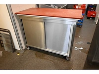 Mobiele rvs snij werkbank - afbeelding 2 van  4