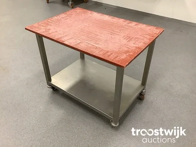 Mobiele rvs snijtafel - afbeelding 1 van  4