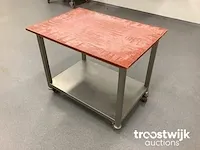 Mobiele rvs snijtafel - afbeelding 1 van  4