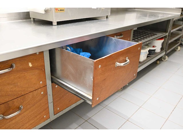 Mobiele rvs-stalen grondstoffen werkbank - afbeelding 4 van  4