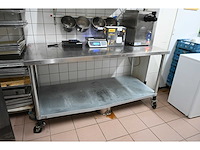 Mobiele rvs-stalen werktafel - afbeelding 1 van  3
