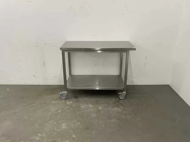 Mobiele rvs werktafel - afbeelding 2 van  4