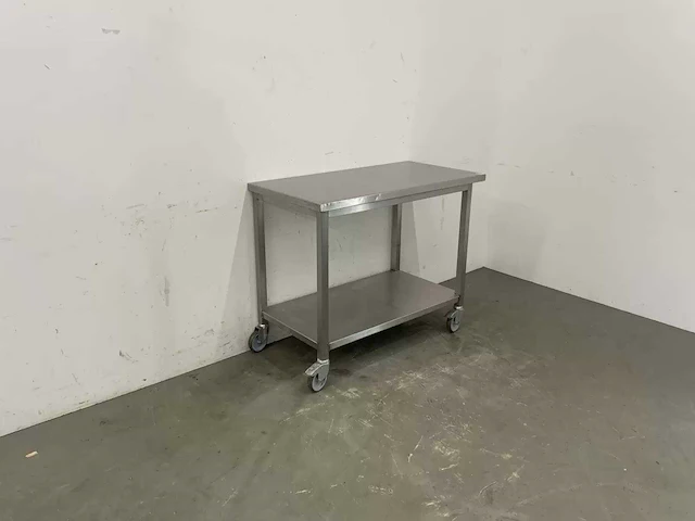 Mobiele rvs werktafel - afbeelding 3 van  4