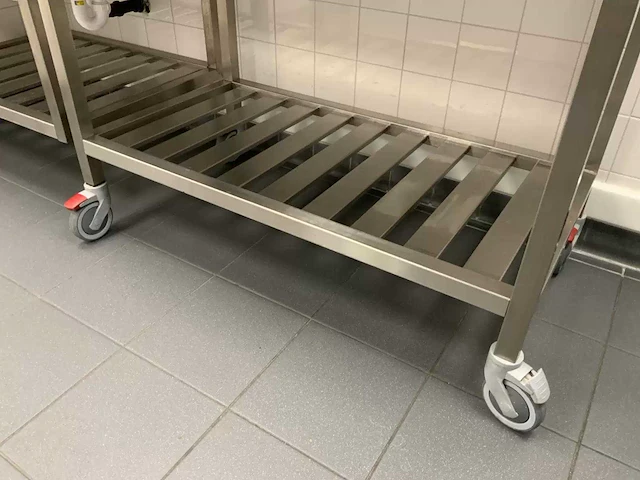 Mobiele rvs werktafel - afbeelding 3 van  5