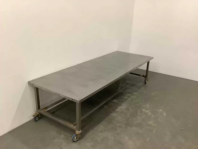 Mobiele rvs werktafel - afbeelding 3 van  4