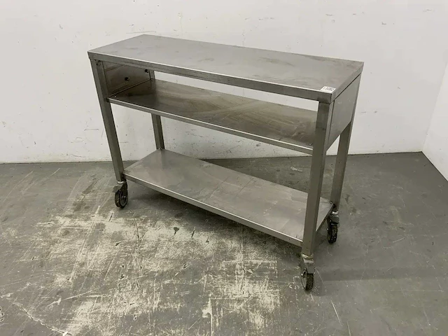 Mobiele rvs werktafel - afbeelding 1 van  5
