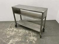 Mobiele rvs werktafel - afbeelding 1 van  5