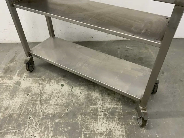 Mobiele rvs werktafel - afbeelding 3 van  5