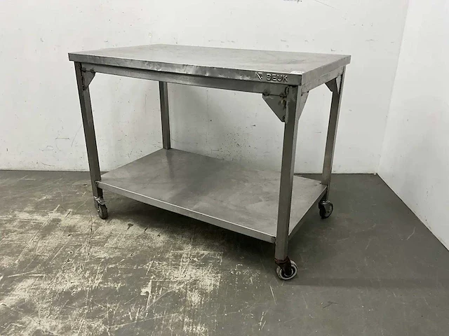 Mobiele rvs werktafel - afbeelding 3 van  4