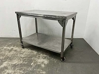 Mobiele rvs werktafel - afbeelding 3 van  4