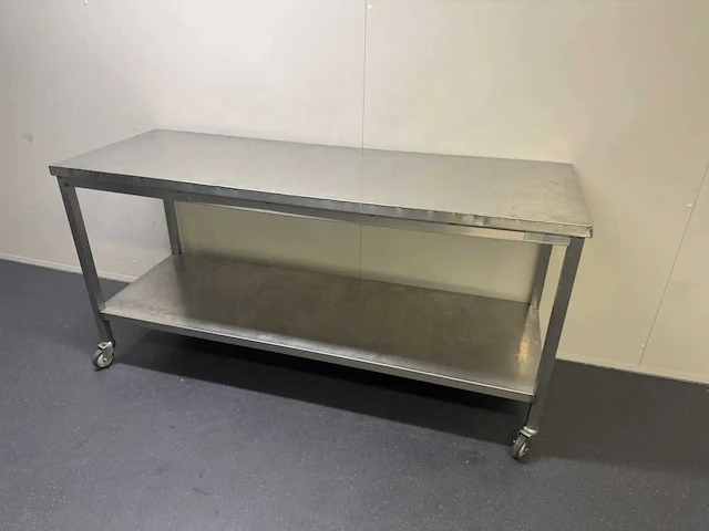 Mobiele rvs werktafel - afbeelding 1 van  6