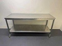 Mobiele rvs werktafel - afbeelding 2 van  6