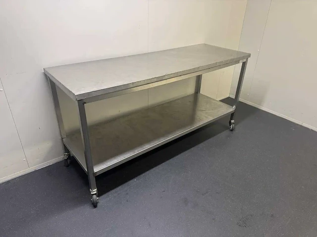 Mobiele rvs werktafel - afbeelding 3 van  6