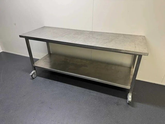 Mobiele rvs werktafel - afbeelding 1 van  6
