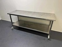 Mobiele rvs werktafel - afbeelding 1 van  6