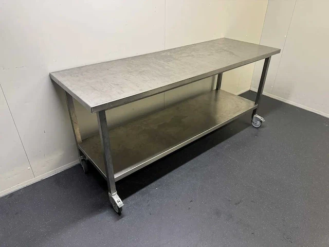 Mobiele rvs werktafel - afbeelding 3 van  6