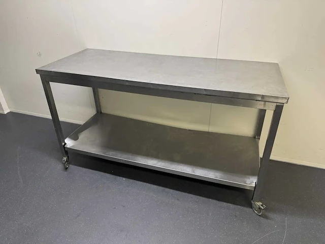 Mobiele rvs werktafel - afbeelding 1 van  4