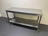 Mobiele rvs werktafel - afbeelding 1 van  4
