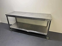 Mobiele rvs werktafel - afbeelding 1 van  5
