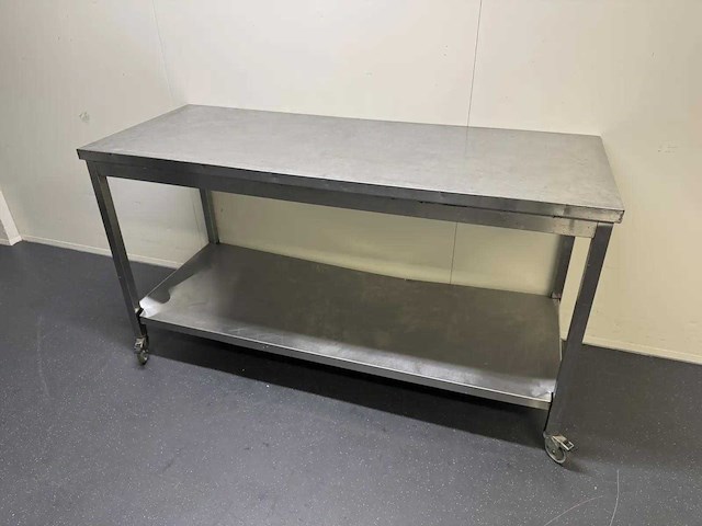 Mobiele rvs werktafel - afbeelding 1 van  4