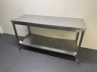 Mobiele rvs werktafel - afbeelding 1 van  4