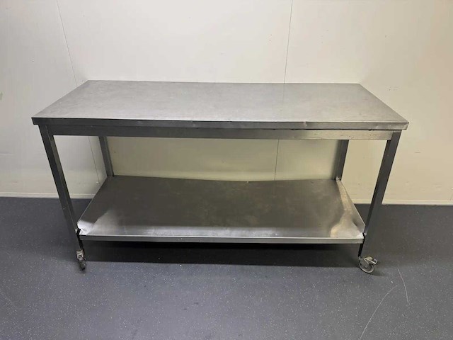 Mobiele rvs werktafel - afbeelding 2 van  4