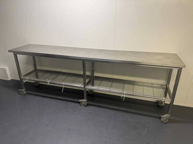Mobiele rvs werktafel - afbeelding 1 van  6
