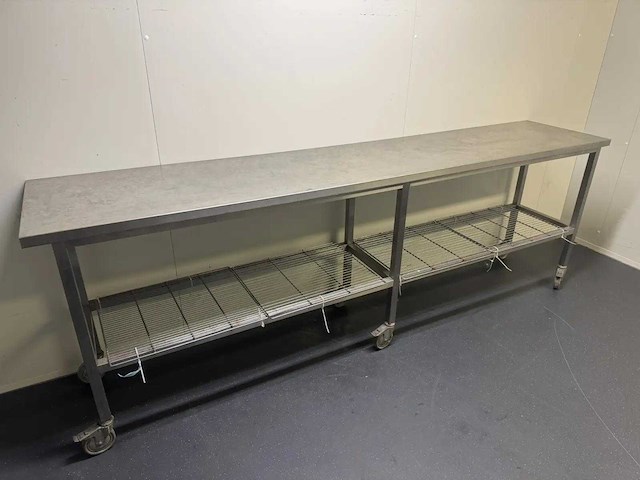 Mobiele rvs werktafel - afbeelding 3 van  6