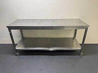 Mobiele rvs werktafel - afbeelding 2 van  5