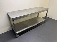 Mobiele rvs werktafel - afbeelding 3 van  5