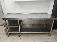 Mobiele rvs werktafel - afbeelding 1 van  4