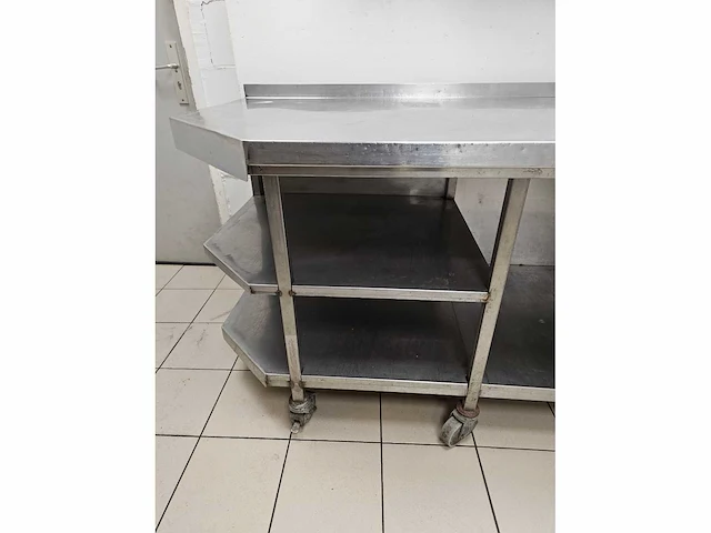 Mobiele rvs werktafel - afbeelding 3 van  4