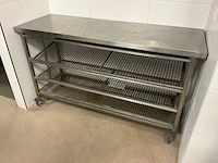 Mobiele rvs werktafel - afbeelding 1 van  3