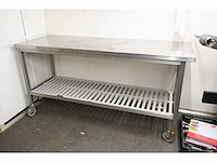 Mobiele rvs werktafel - afbeelding 2 van  4