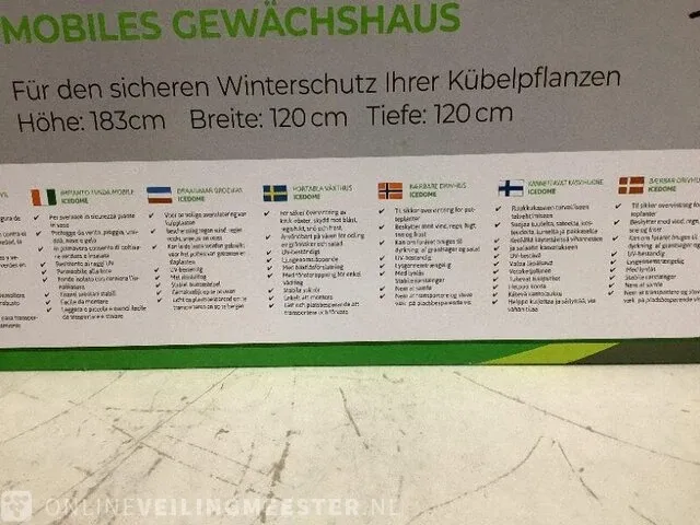 Mobiele tuinkas bio green, ice dome, groen transparant - afbeelding 3 van  3