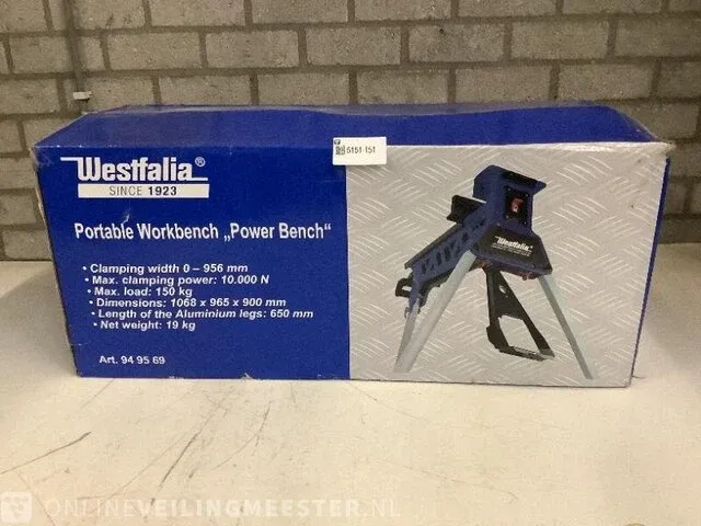 Mobiele werkbank westfalia, power bench, blaauw/zwart - afbeelding 2 van  2
